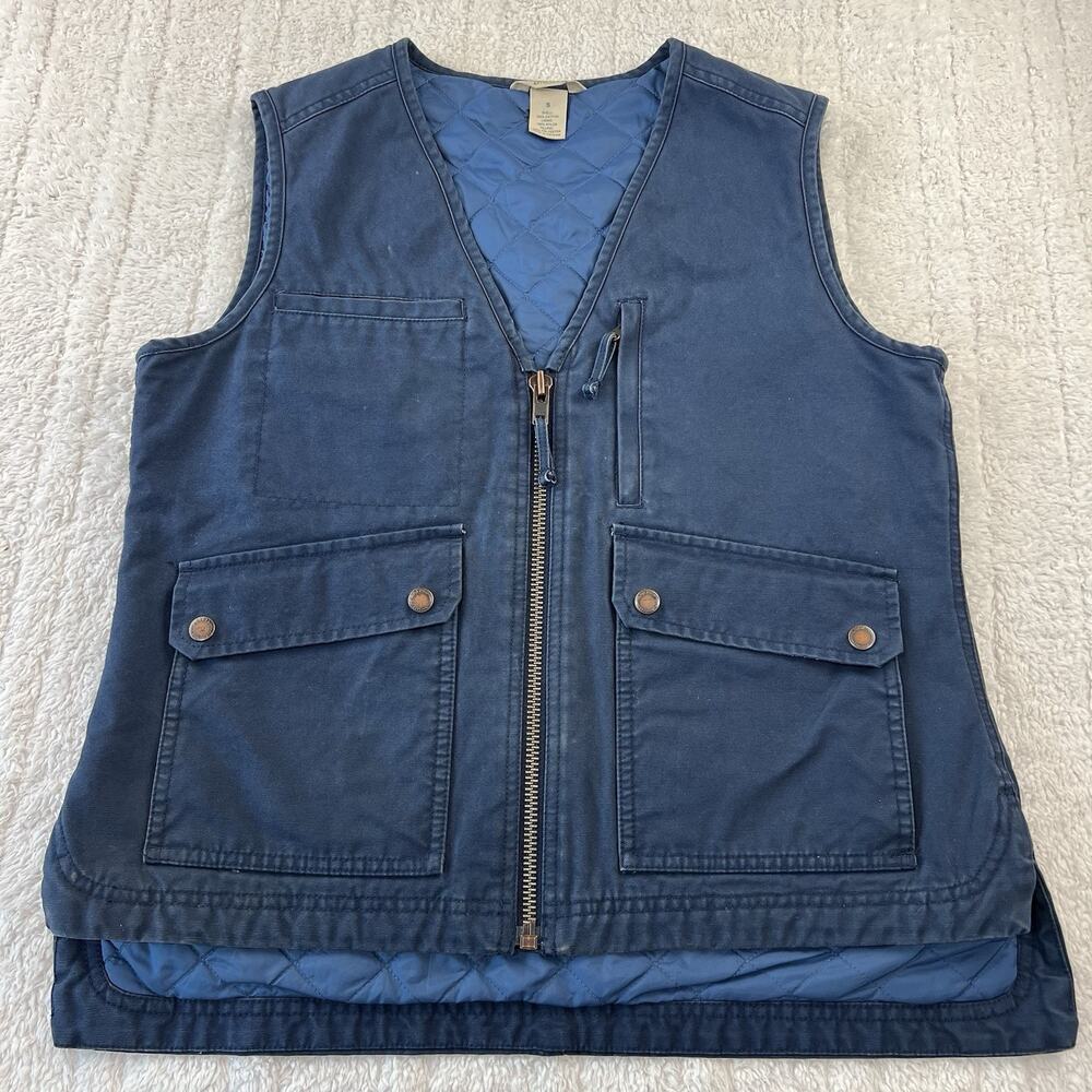 Duluth Can-Do Canvas Blue Quilted Vest Women's Size Small Quilted Liner